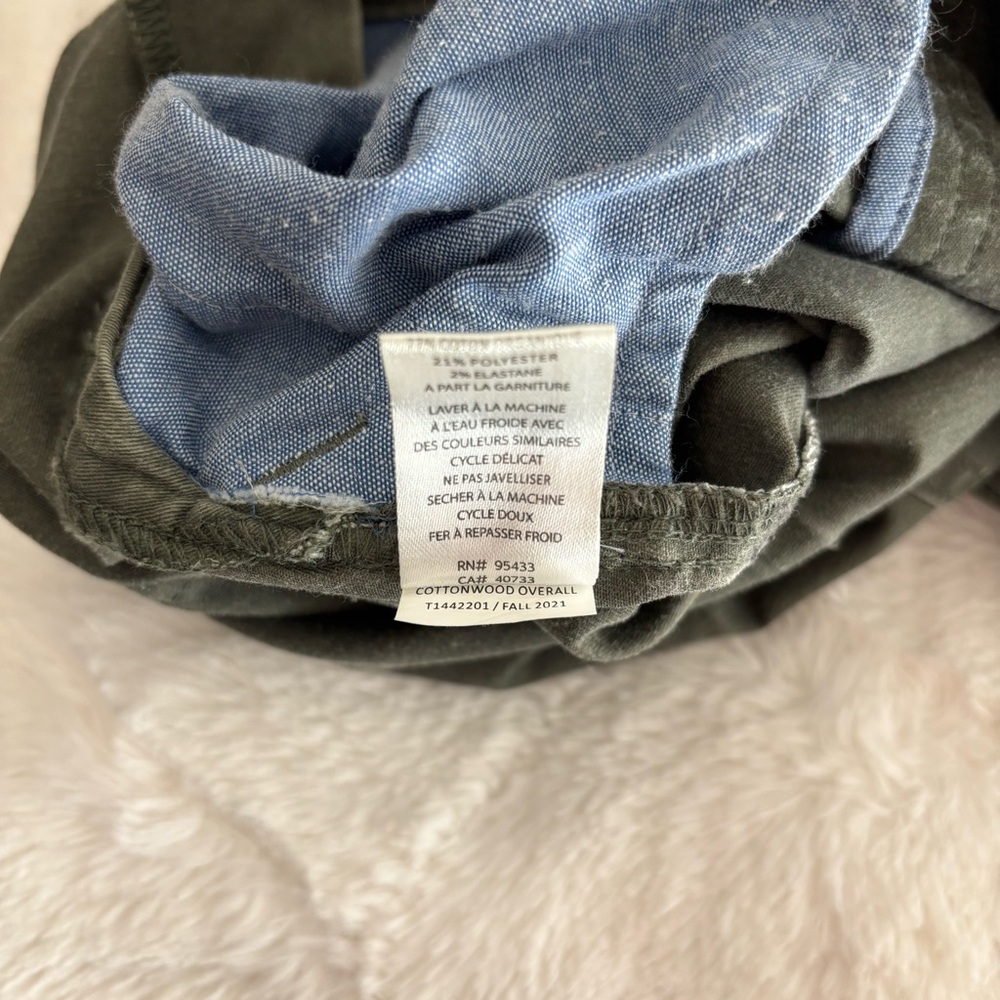 Toad & Co. Cottonwood Overall Size Medium Green Organic Cotton Blend Outdoor - Picture 10 of 11